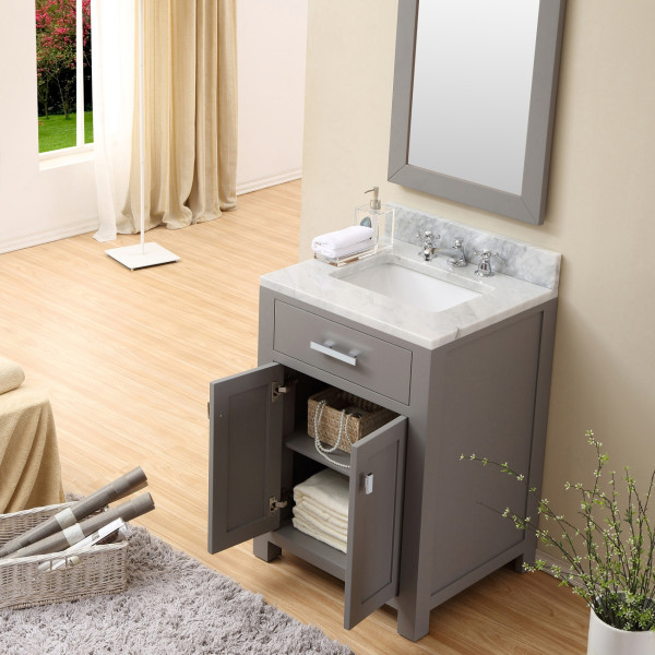 Water Creation Madison24GF 24" Single Sink Bathroom Vanity And Crome Faucet