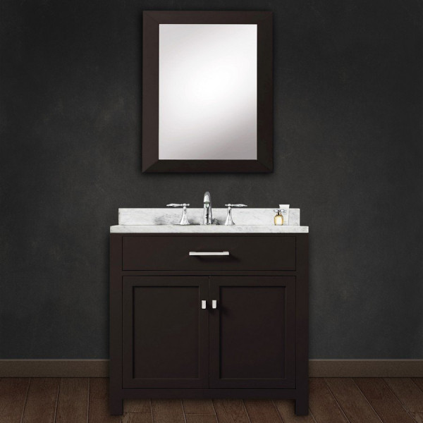 Water Creation Madison30EB 30” Espresso Single Sink Bath Vanity With Mirror