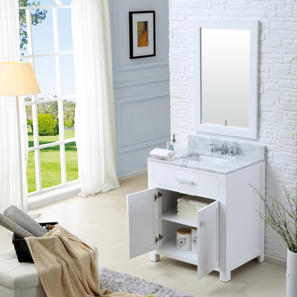Water Creation Madison30WBF 30" Single Sink Vanity with Mirror And Faucet
