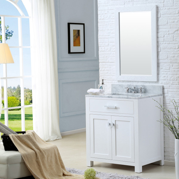 Water Creation Madison30WBF 30" Single Sink Vanity with Mirror And Faucet