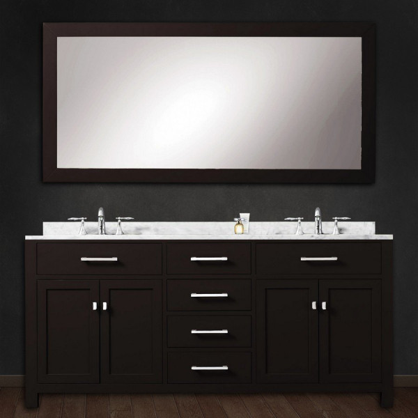 Water Creation Madison60EB 60” Espresso Double Sink Bath Vanity With Mirror