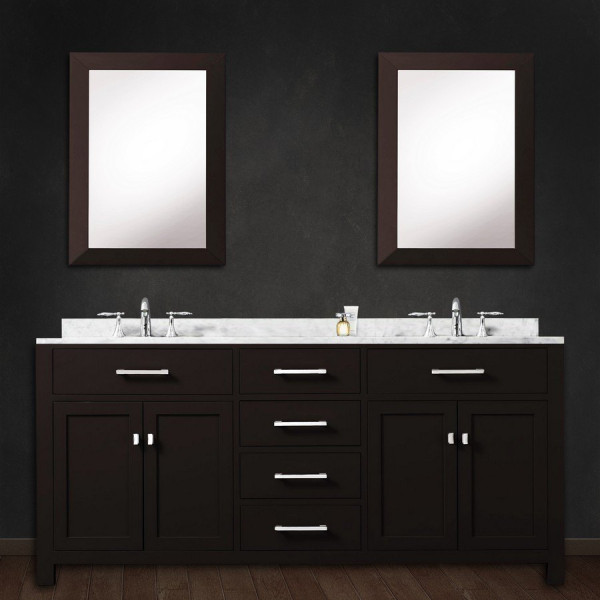Water Creation Madison60EC 60 Inch Espresso Double Vanity With 2 Mirrors
