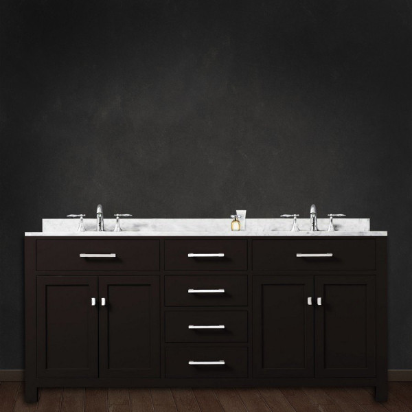 Water Creation Madison72E 72” Espresso Double Sink Bathroom Vanity