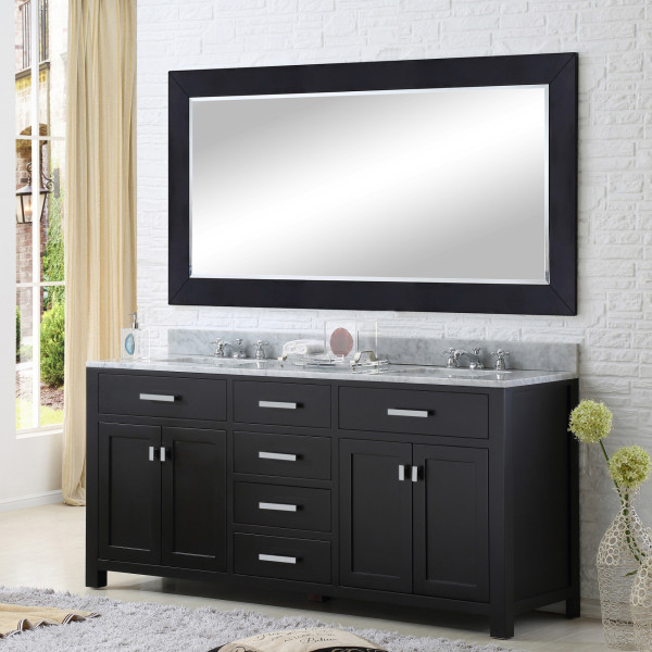 Water Creation Madison72EF 72" Espresso Double Sink Bath Vanity with Faucet