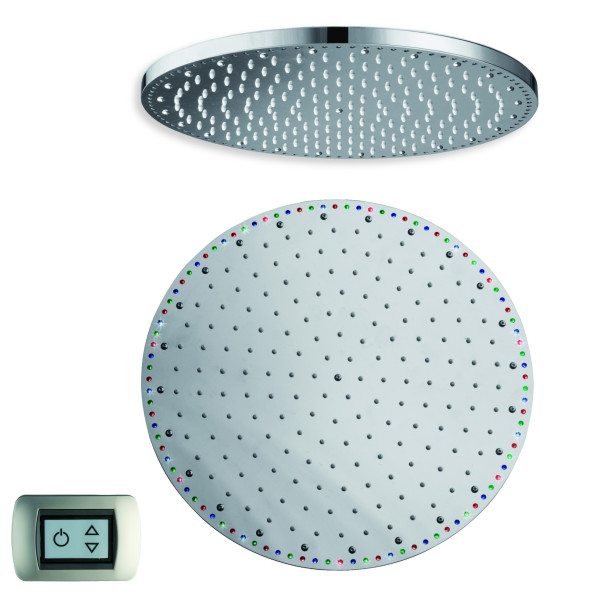 Aquatica MCRD-400 Sparkle Ceiling Mounted Bathroom Shower Head In Chrome