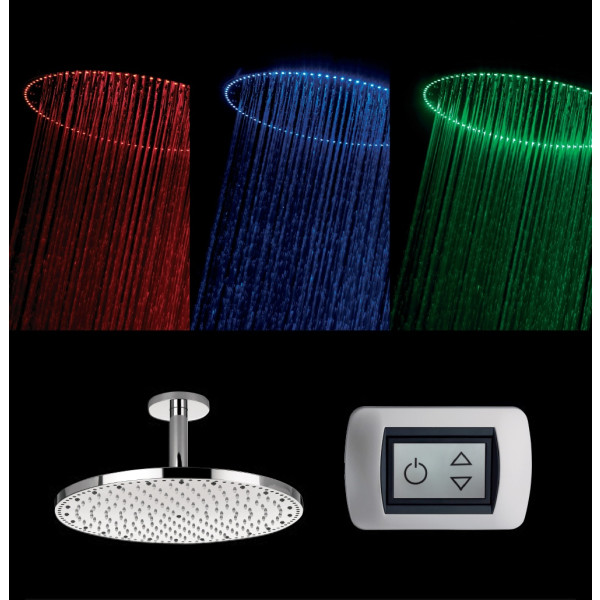 Aquatica MCRD-400 Sparkle Ceiling Mounted Bathroom Shower Head In Chrome