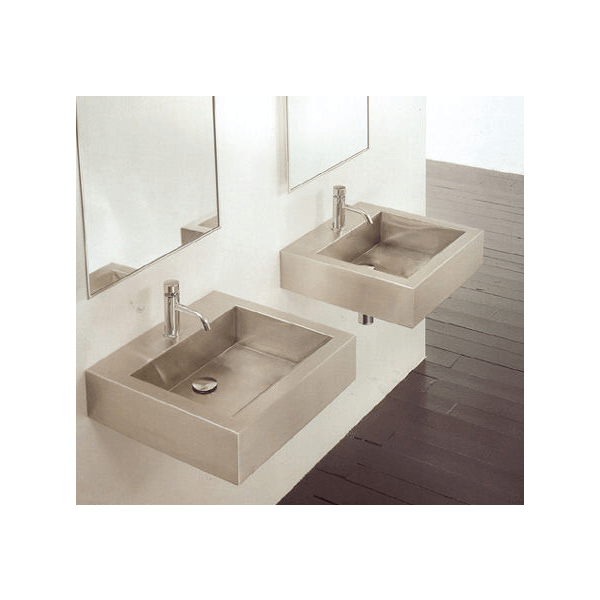 Cantrio Koncepts MS-005 Stainless Steel Wall Hung Vessel Sink Brushed finis