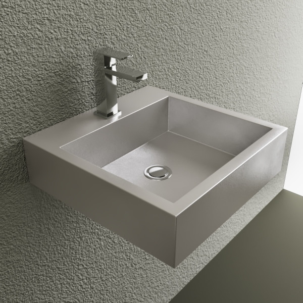Cantrio Koncepts MS-005 Stainless Steel Wall Hung Vessel Sink Brushed finis