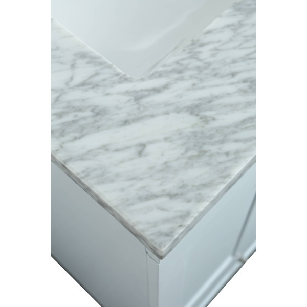 Eviva EVVN69-30 Acclaim C. 30 Inch Transitional Bathroom Vanity with White Carrera Marble Top