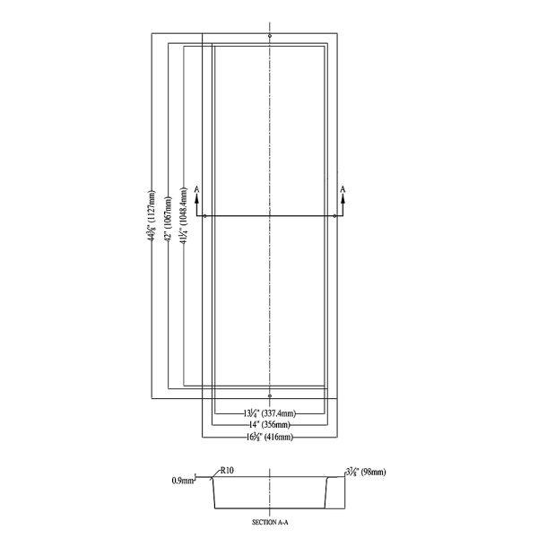 Dawn NI421403 Stainless Steel Shower Niche + One Stainless Steel Support Plate