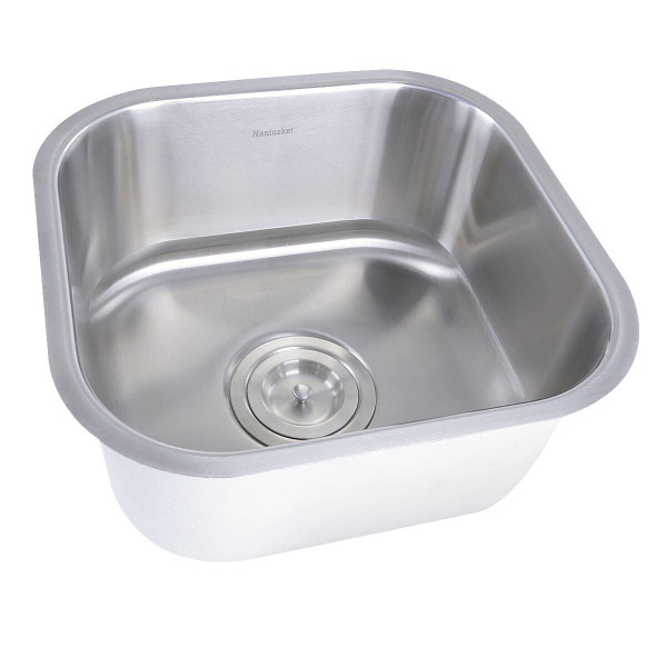 Nantucket Sinks NS21 Stainless Bar/Prep Undermount Sink In Brushed Satin