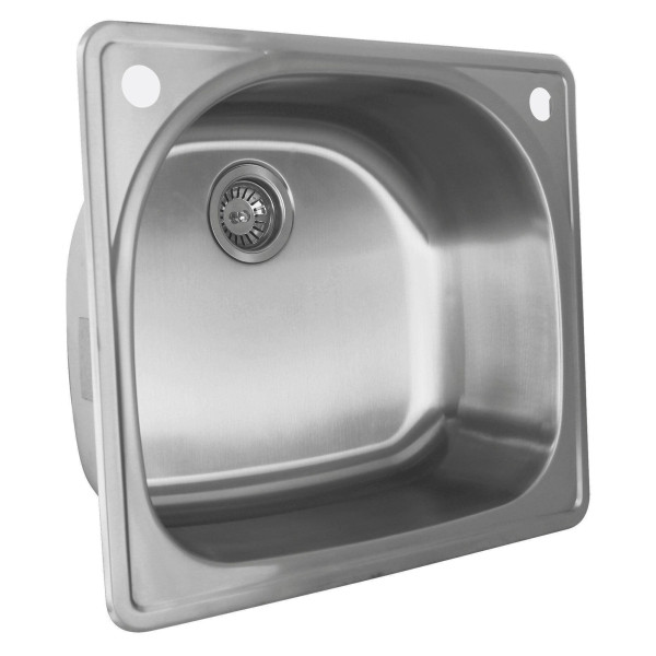 Nantucket NS2522 25" Stainless Steel D-Shaped Self Rimming Drop in Sink