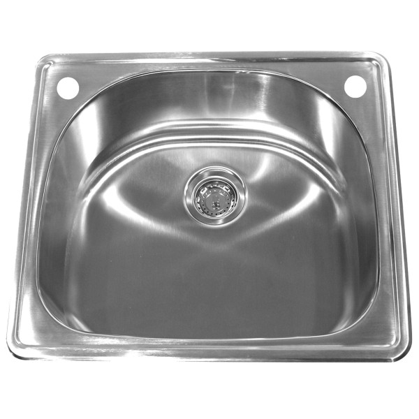 Nantucket NS2522 25" Stainless Steel D-Shaped Self Rimming Drop in Sink