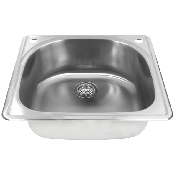 Nantucket NS2522 25" Stainless Steel D-Shaped Self Rimming Drop in Sink