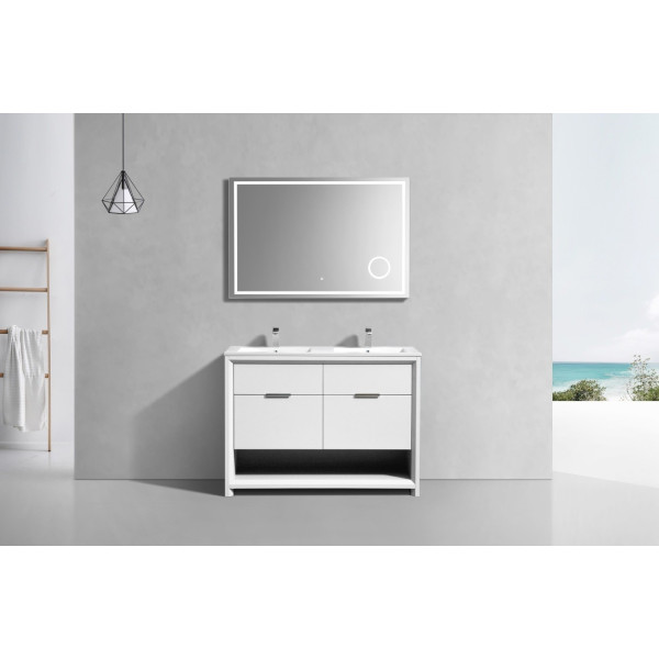 KubeBath NUDO48D NUDO 48″ Double Sink Modern Bathroom Vanity