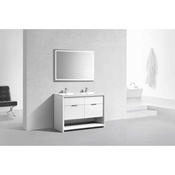KubeBath NUDO48D NUDO 48″ Double Sink Modern Bathroom Vanity
