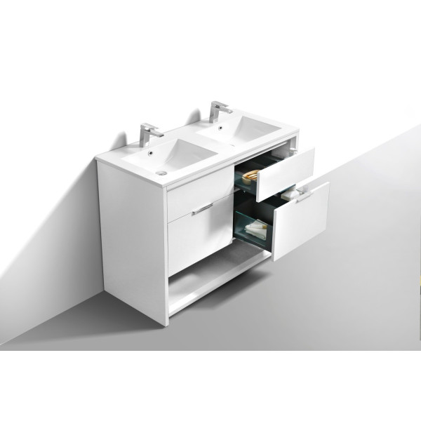 KubeBath NUDO48D NUDO 48″ Double Sink Modern Bathroom Vanity
