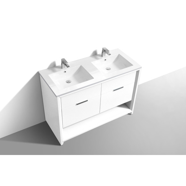 KubeBath NUDO48D NUDO 48″ Double Sink Modern Bathroom Vanity