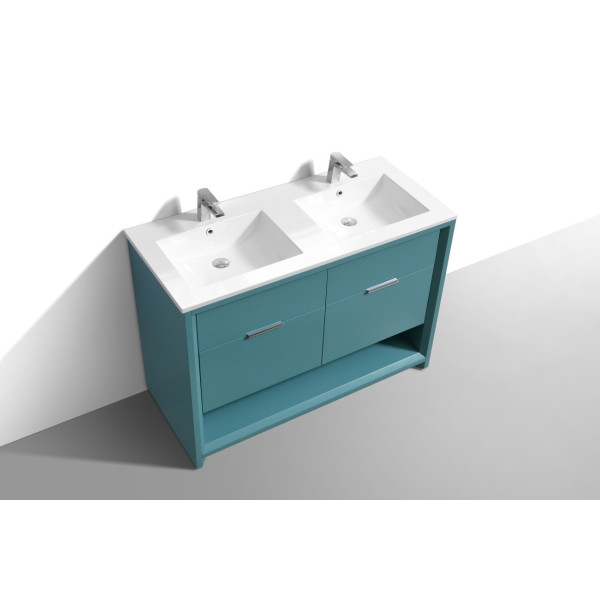 KubeBath NUDO48D NUDO 48″ Double Sink Modern Bathroom Vanity