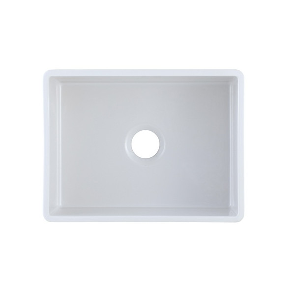 Empire OL24G Olde London Farmhouse Fireclay 24" Kitchen Sink in White with Grid and Strainer