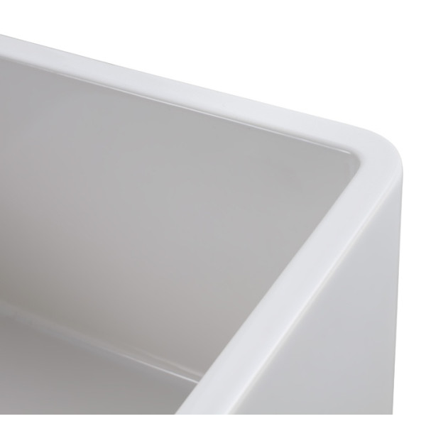 Empire OL33D 33 inch Reversible Front Fireclay Double Bowl Farmhouse Kitchen Sink