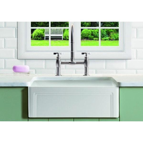 Empire OL27G Olde London Farmhouse Fireclay 27 Inch Kitchen Sink in White