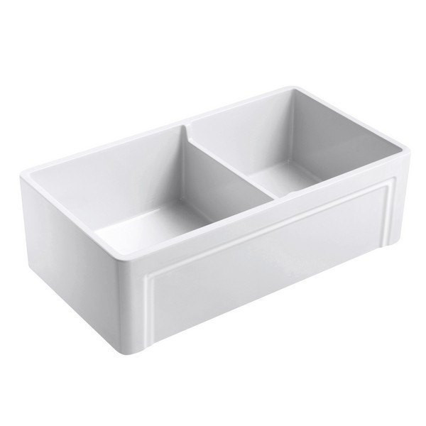 Empire OL33DG Olde London Fireclay 33" Double Bowl Farmhouse Kitchen Sink