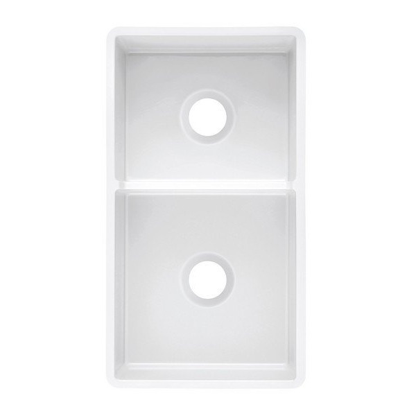 Empire OL33DG Olde London Fireclay 33" Double Bowl Farmhouse Kitchen Sink