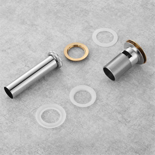 KubeBath P101 Solid Brass Construction Pop-Up Drain With Overflow