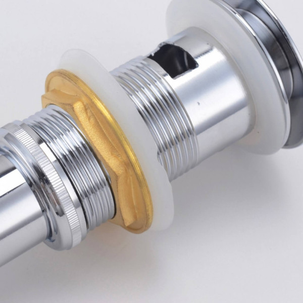 KubeBath P101 Solid Brass Construction Pop-Up Drain With Overflow