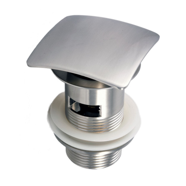 KubeBath P102 Solid Brass Square Pop-Up Drain With Overflow