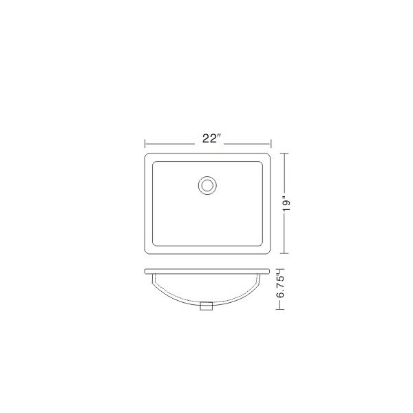 Lenova PAC-01 Square White Above Counter Porcelain Sink 22 X 19