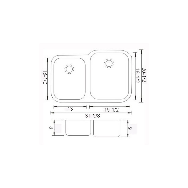 Lenova PC-SS-CL-D2R-16 Perma Clean Stainless Steel Double Bowl 16 Gauge