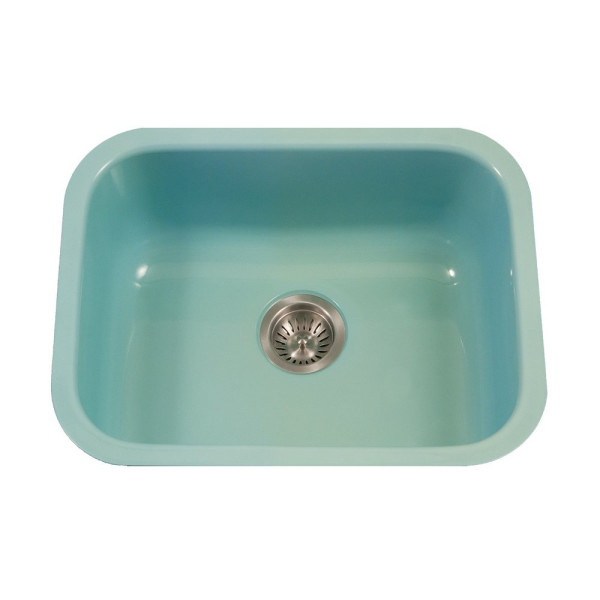 Houzer PCS-2500 Porcela Undermount Rectangular Single Bowl Kitchen Sink