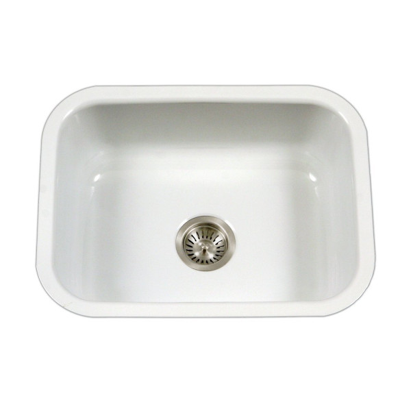 Houzer PCS-2500 Porcela Undermount Rectangular Single Bowl Kitchen Sink