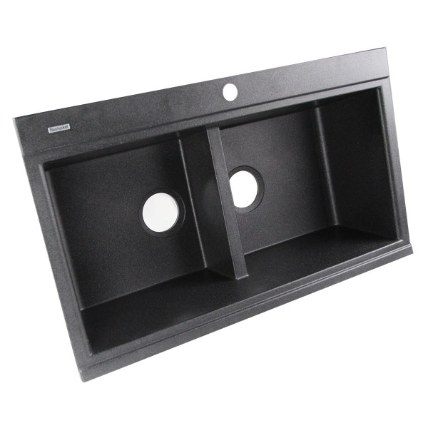 Nantucket Sinks PR3420PS Large Double Bowl Prep Station Granite Composite
