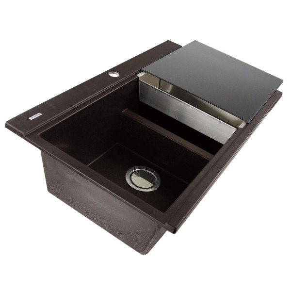 Nantucket Sinks PR3420PS Large Double Bowl Prep Station Granite Composite
