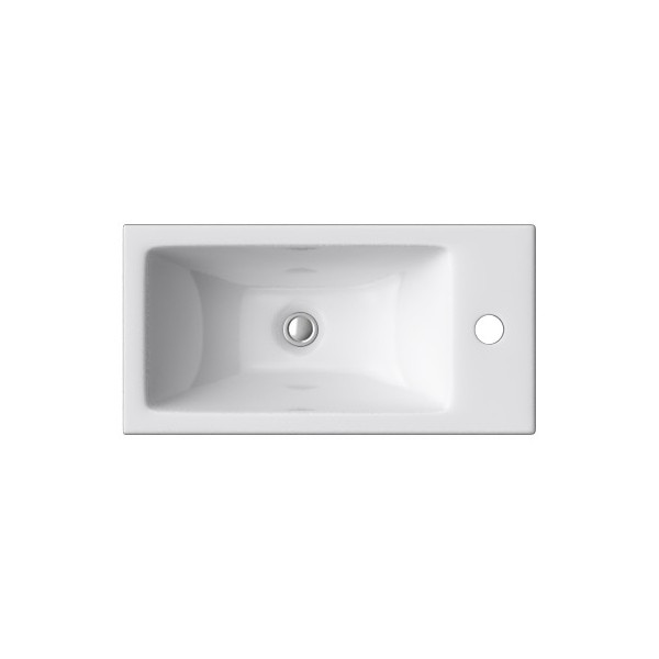 Cantrio Koncepts PS-020 Vitreous China Above Mount Bathroom Sink With Overflow In White