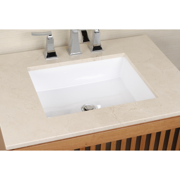 Cantrio Koncepts PS-101 Rectangular Vitreous China Undermount Bathroom Sink