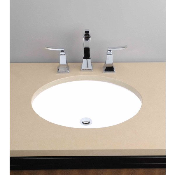 Cantrio Koncepts PS-104 Vitreous China Oval Undermount Bathroom Sink