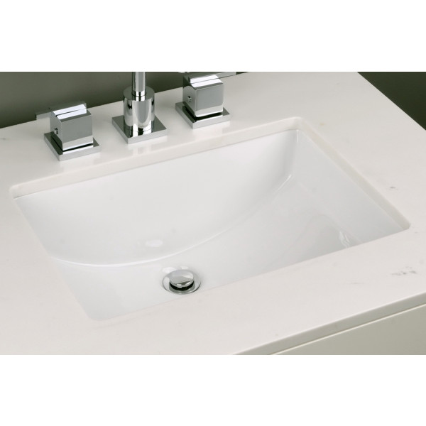 Cantrio Koncepts PS-106 Vitreous China Rectangular Bathroom Sink in White