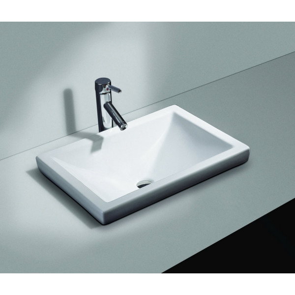 Cantrio Koncepts PS-111 Ceramic Series Vitreous China Self-Rimming Sink