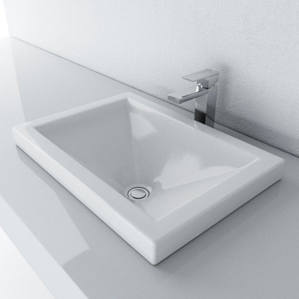 Cantrio Koncepts PS-111 Ceramic Series Vitreous China Self-Rimming Sink