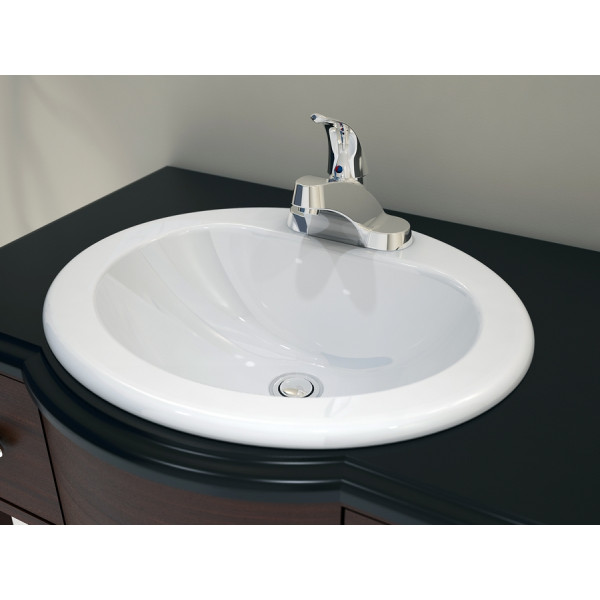 Cantrio Koncepts PS-112 Ceramic Counter Top Sink with Deck Mount Hole