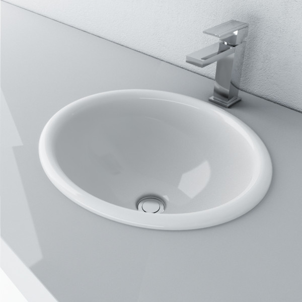 Cantrio Koncepts PS-186 Ceramic Series Vitreous China Self-Rimming Basin