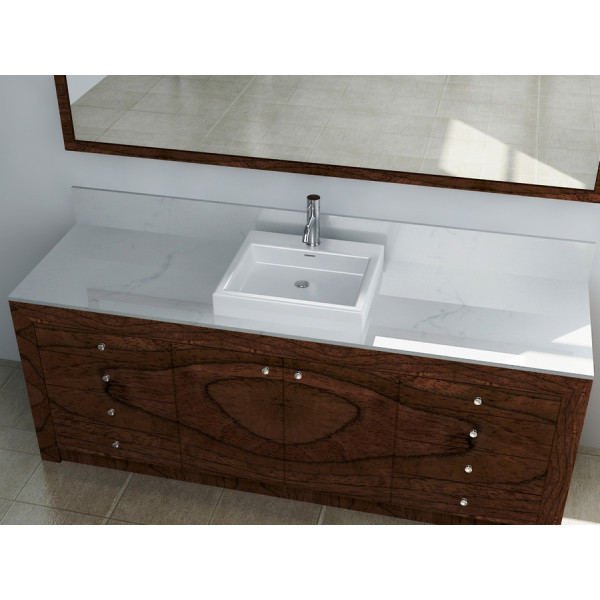 Cantrio Koncepts PS-7078 Above Counter Ceramic Sink with Deck Mount Hole