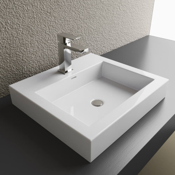 Cantrio Koncepts PS-7078 Above Counter Ceramic Sink with Deck Mount Hole