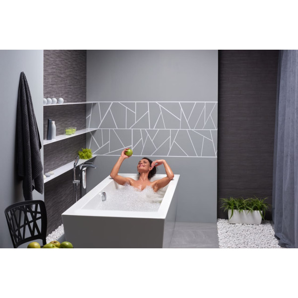 Aquatica PS026A Freestanding Rectangular Acrylic Bathtub in White