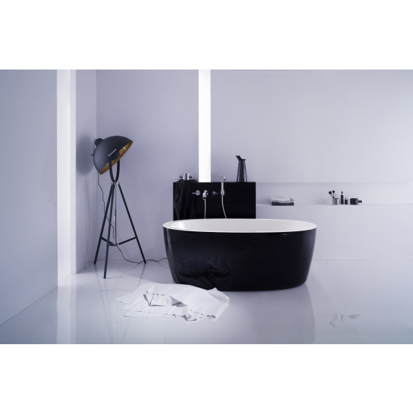 Aquatica PS174A-Blck-Wht PureScape Freestanding Acrylic Oval Shape Bathtub