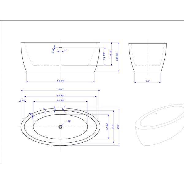 Aquatica 174A PureScape Freestanding Constructed Acrylic Bathtub in White